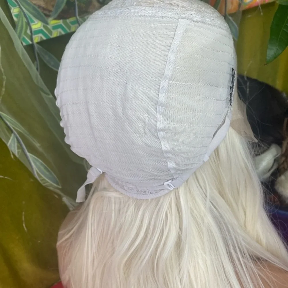 White blonde platinum lace front wig
